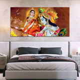 Radha Krishna Multicolor Canvas Wall Art Painting