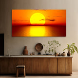 Sunset Over Ocean Canvas Wall Painting