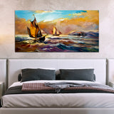 Boat under Water with Blue Sky Abstract Wall Painting & Arts