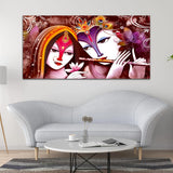 Radha Krishna Abstract Multicolor Canvas Wall Painting