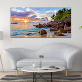 Beautiful Sunset with Beach Canvas Wall Painting & Art