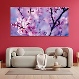 White and Pink Tree with Flower Canvas Wall Painting