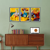 Beautiful Modern Warli Art Set of 3 Wall Frames