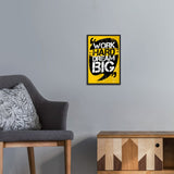 Work Hard Dream Big Single Wooden Wall Frame