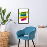 Work Hard Dream Big Single Colorful Wooden Wall Frame