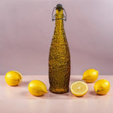 MithilaHandicrafts Crystal Glass Water Bottle Yellow (Set of 1)