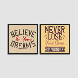 Believe in Your Dreams Wooden Set of 2 Wall Hanging