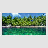 Palm Trees, Water, Beach Canvas Wall Painting