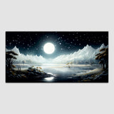 Beautiful Snow Mountain with dark Sky Wall Painting