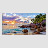 Beautiful Sunset with Beach Canvas Wall Painting & Art