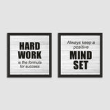Hard Work is the Formula of Success Set of 2 Wall Frames