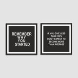 Remember Why You Started Premium Set of 2 Wall Frames