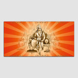 Shree Ram Temple Orange & Off White Wall Art Painting