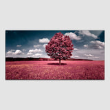 Beautiful Pink Tree with Pink Garden Canvas Wall Painting