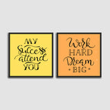 Work Hard Dream Big Set of 2 Wall Frames