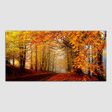 Beautiful Forest with Road  Premium Canvas Wall Painting