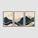 Premium Abstract Modern Set of 3 Canvas Wall Frames