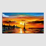 Boat & River Canvas Wall Painting