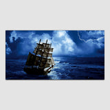 Boat under Water with Blue Sky Wall Painting