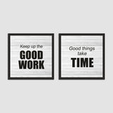 Keep up the GOOD WORK Set of 2 Wall Frames