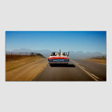 People Travelling with Car with Mountain Road Canvas Wall Painting