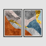 Colorful Abstract Set of 2 Wall Frames & Art