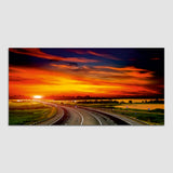 Beautiful Sunset Infront of Road  Canvas Wall Painting