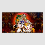 Radha Krishna Multicolor Canvas Wall Painting