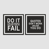 Quotes don't Work Unless Yo Do Set of 2 Wall Frames