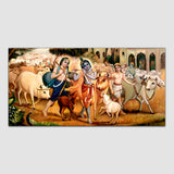 Shree Krishna with Balram Canvas Wall Painting