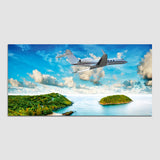 Airplanes passing over the sea in Sky Canvas Wall Painting